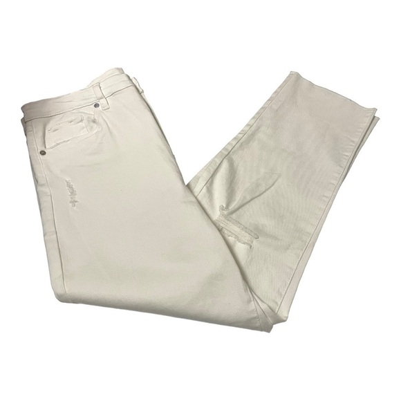 BLANK NYC Madison Cropped Raw Hem White Jeans Size 32 - Picture 4 of 5